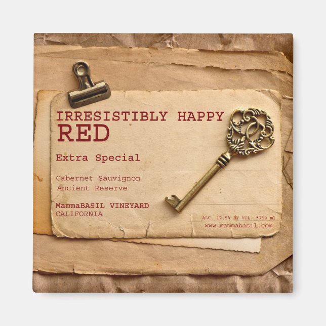 Aimant de vin rouge irrésistiblement heureux ! (Devant)