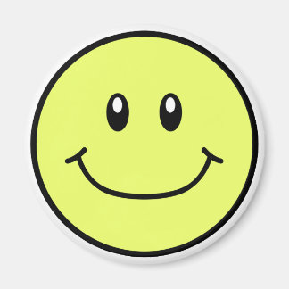 Aimant de visage souriant jaune 0001