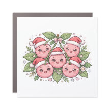 Aimant de voiture Noël Chapeau de Santa Cerise Ros