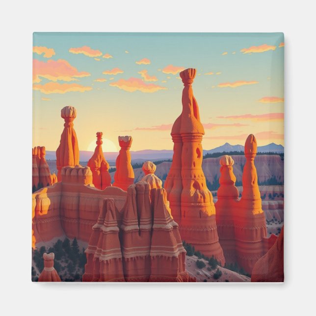 Aimant de voyage rétro Bryce Canyon Utah vintage (Devant)
