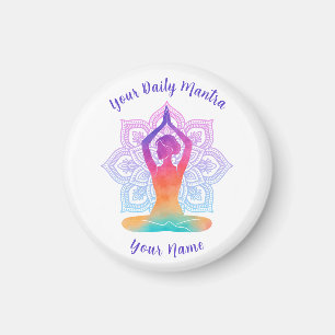 Aimant de yoga personnalisé avec nom et mantra
