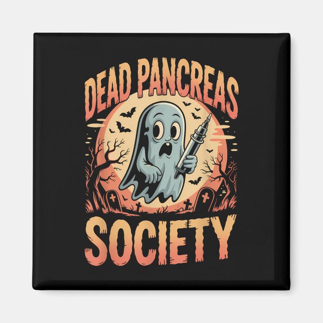 Aimant Dead Pancreas Society Funny Ghost Syringe Diabète (Devant)