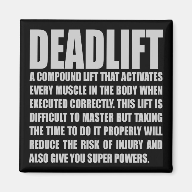 Aimant Deadlift - Drôle entraînement Motivationnel (Devant)