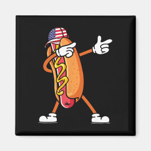 Aimant Débardeur hotdog 4 juillet drapeau américain indép