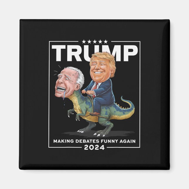 Aimant Débats 2024 Trump Riding Dinosaur F Joe Biden (Devant)