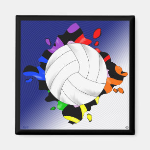 Aimant d'éclaboussure d'arc-en-ciel de volleyball
