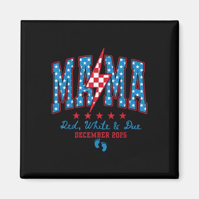 Aimant Déclaration de grossesse du 4 juillet Mama Patriot (Devant)