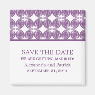 Aimant Déco moderne violet Enregistrer l'aimant de date