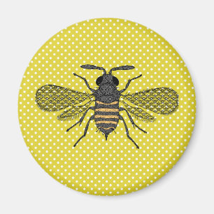 Aimant Décor cadeau Motif BEE Jaune Polkadot tendance Nou