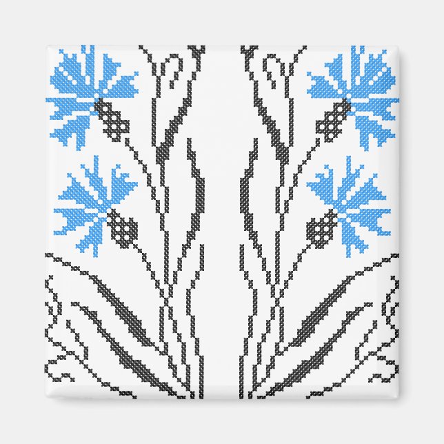 Aimant Décor croix de Cornflower bleu (Devant)