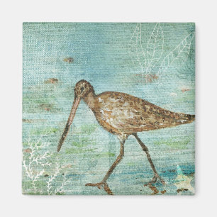 Aimant Décor de la maison de plage Snipe Shorebird