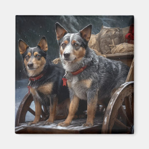 Aimant Décor de Noël australien Snowy Sleigh