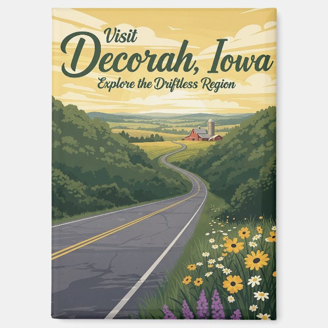 Aimant Decorah Iowa Travel (Recto)