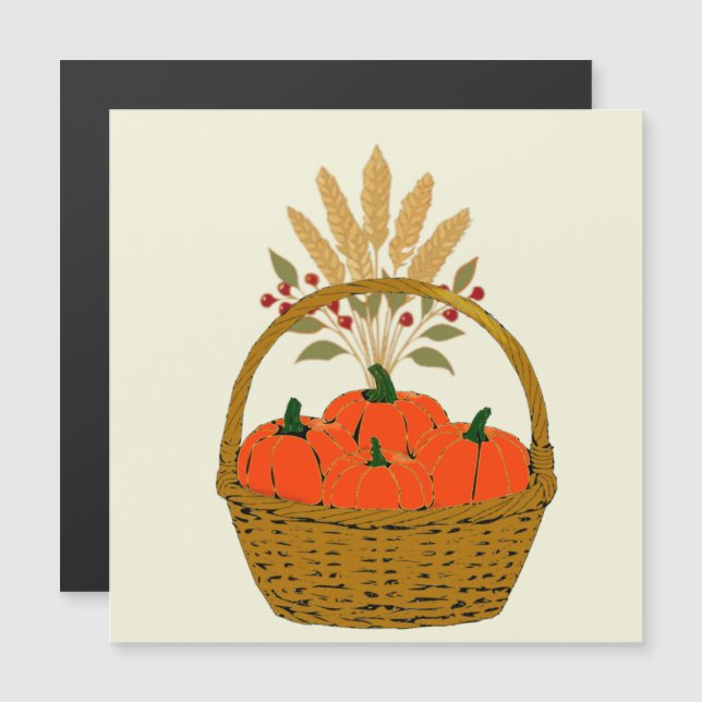 Aimant Décoratif Citrouilles d'Automne (Devant / Derrière)