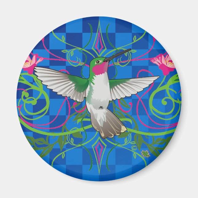 Aimant décoratif colibri (Devant)