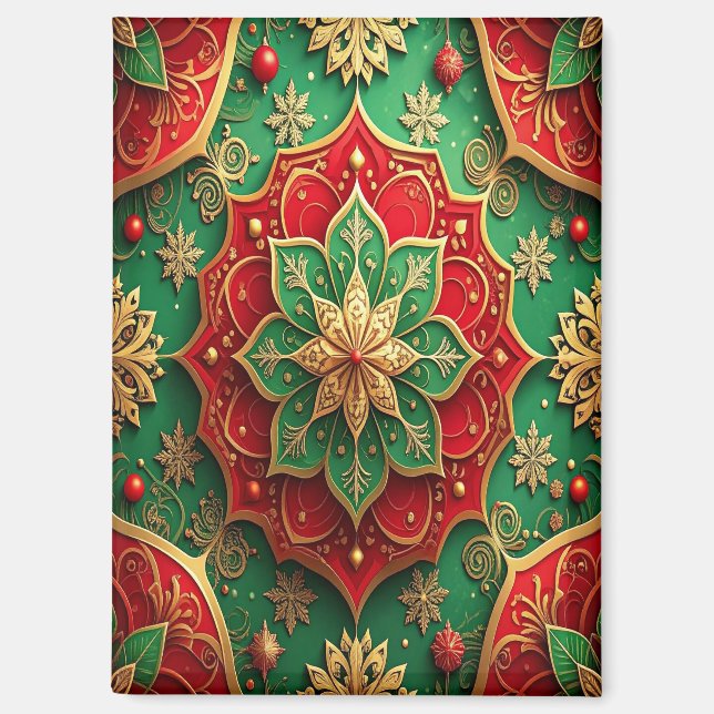 Aimant décoratif de Noël rouge vert (Recto)