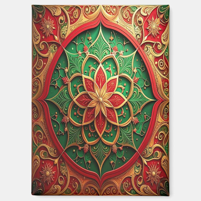 Aimant décoratif de Noël rouge vert (Recto)