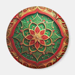 Aimant décoratif de Noël rouge vert