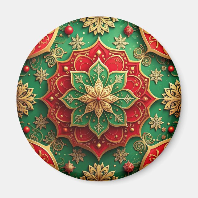Aimant décoratif de Noël rouge vert pour les Fêtes (Devant)