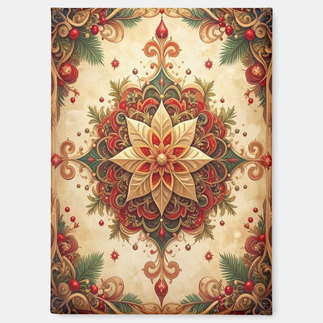 Aimant décoratif de Noël rouge vert pour les Fêtes (Recto)