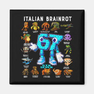 Aimant Décoration d'anniversaire drôle de Brainrot italie
