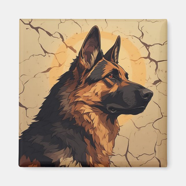 Aimant 🐕 Décoration de Berger Allemand pour propriétaire (Devant)