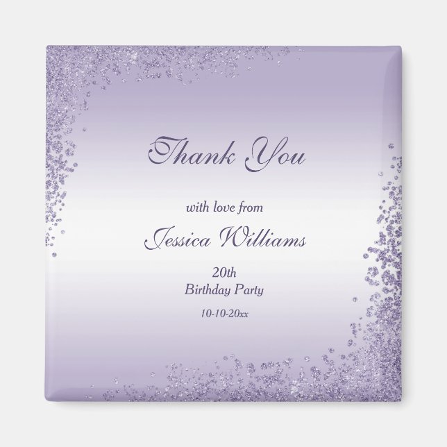 Aimant Décoration Parties scintillant violet parkly Anniv (Devant)