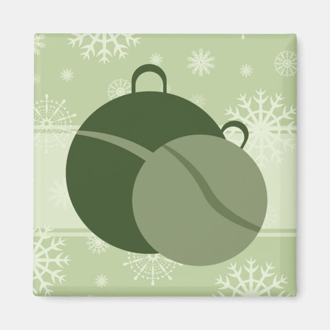 Aimant Décorations de Noël vertes et bonbons (Devant)