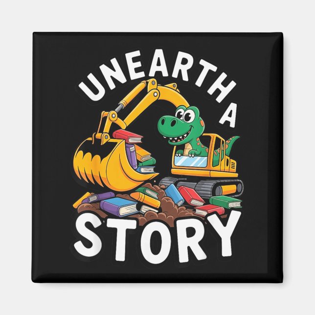Aimant Découvrez une histoire Dinosaure Été Bibliothèque  (Devant)