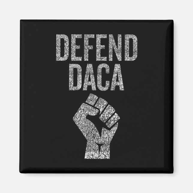 Aimant Défendez Daca avec poing résistant graphique en dé (Devant)