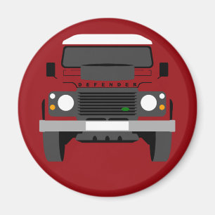 Aimant Défenseur classique rouge de Land Rover d'art de