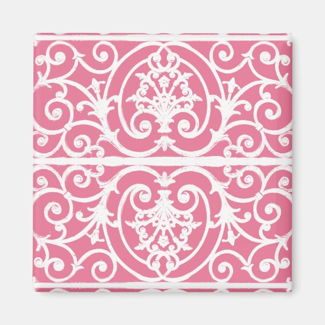 Aimant Défilement rose et blanc (Devant)
