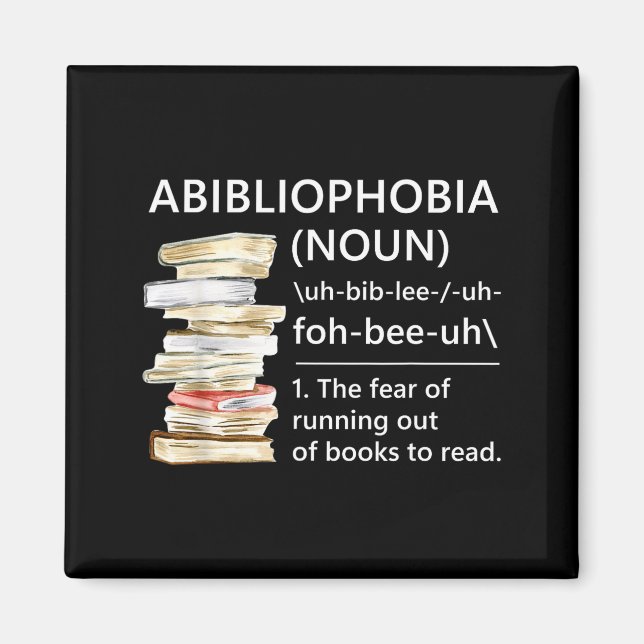 Aimant Définition d'abibliophobie lecture drôle livre ver (Devant)