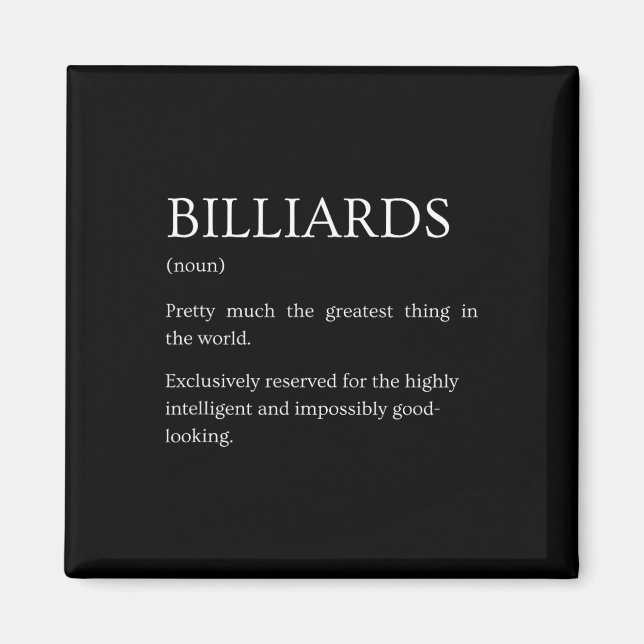 Aimant Définition de billard - Billard sarcastique amusan (Devant)