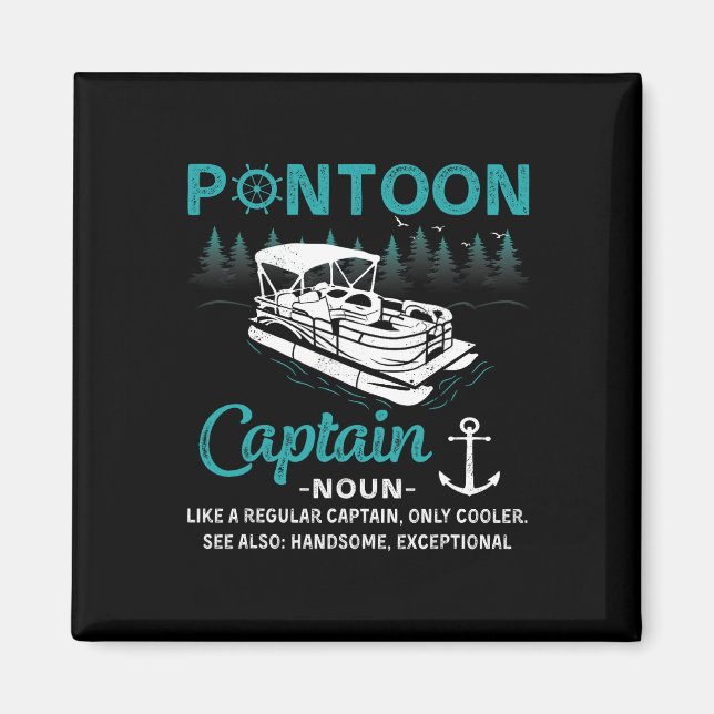 Aimant Définition de capitaine de ponton drôle bateau pon (Devant)