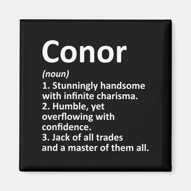 Aimant Définition de Conor Nom Personnalisé Anniversaire  (Devant)