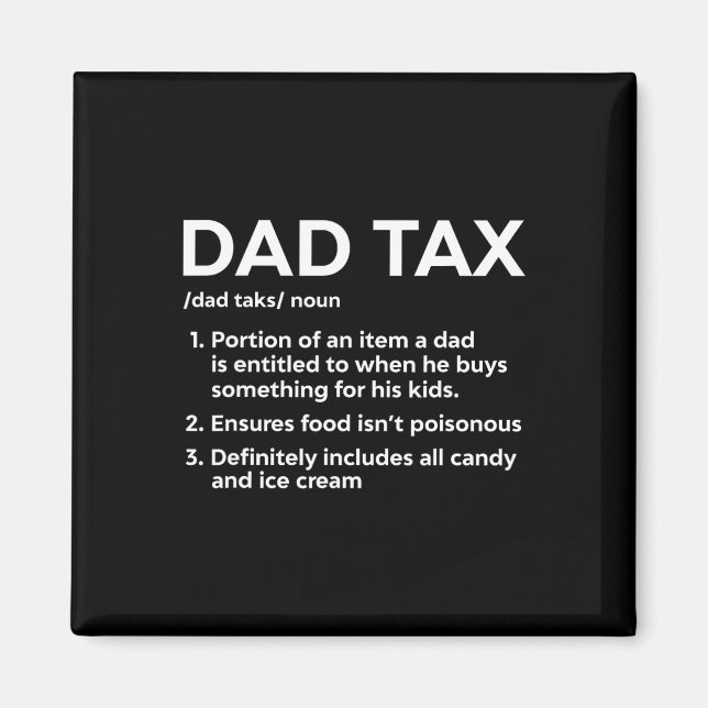 Aimant Définition de l'impôt Cadeaux pour papa Drôle papa (Devant)
