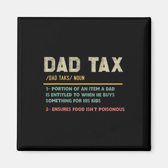 Aimant Définition de l'impôt Drôle Fête des pères papa bl (Devant)