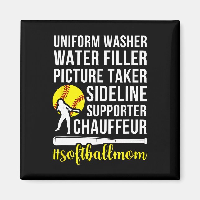 Aimant Définition de Maman de Softball Maman d'un Joueur  (Devant)