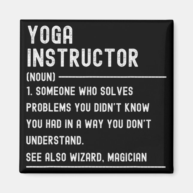 Aimant Définition de professeur de yoga T-shirts Titre de (Devant)