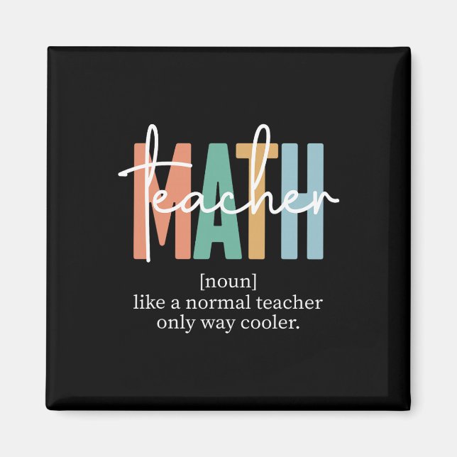 Aimant Définition d'enseignant de mathématiques drôle pou (Devant)