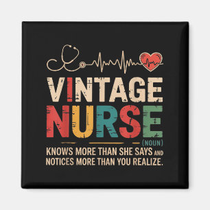 Aimant Définition d'infirmière rétro Vintage Infirmière e