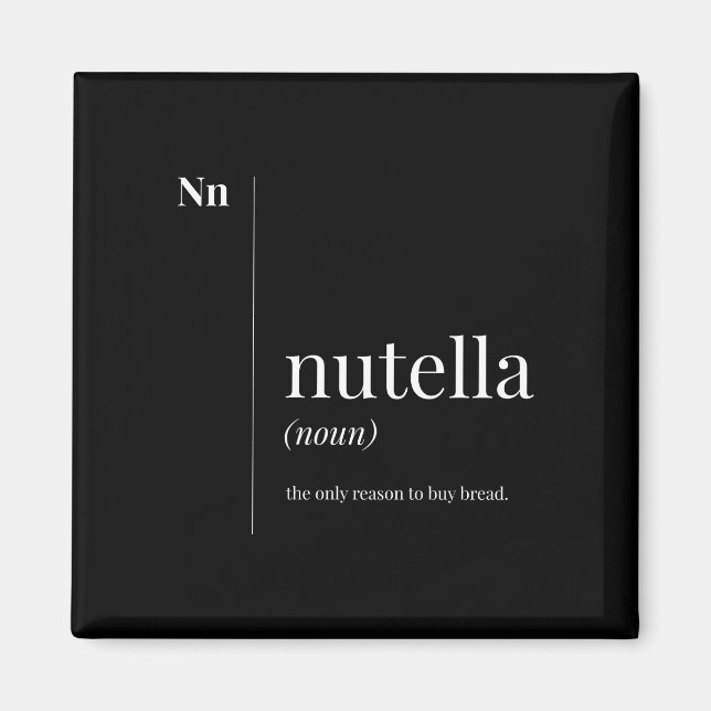 Aimant Définition drôle de Nutella (Devant)