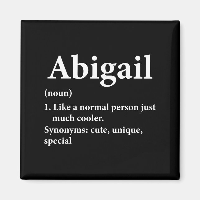 Aimant Définition du nom Abigail Drôle D  (Devant)