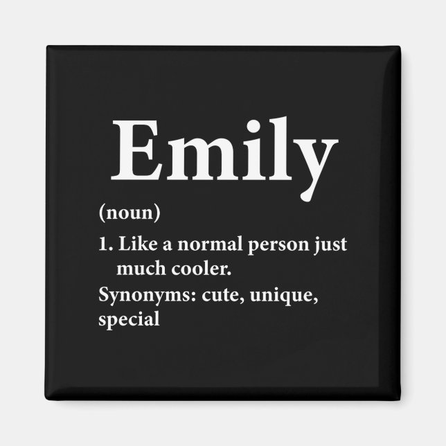 Aimant Définition du nom Emily Drôle D  (Devant)