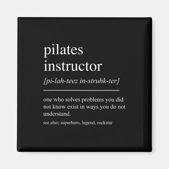 Aimant Définition d'un professeur de Pilates drôle Profes (Devant)