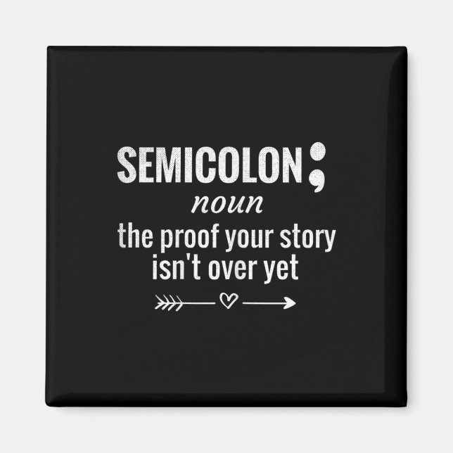 Aimant Définition Semicolon de sensibilisation Prévention (Devant)