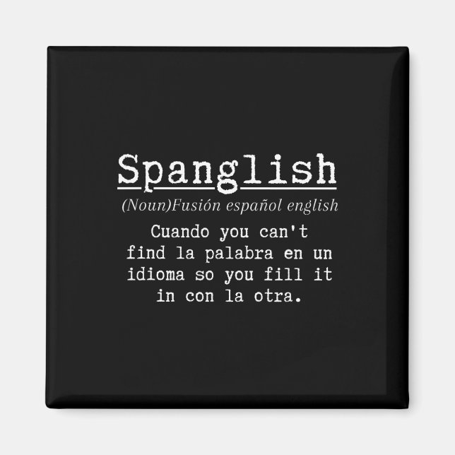 Aimant Définition Spanglish Professeur d'espagnol drôle b (Devant)
