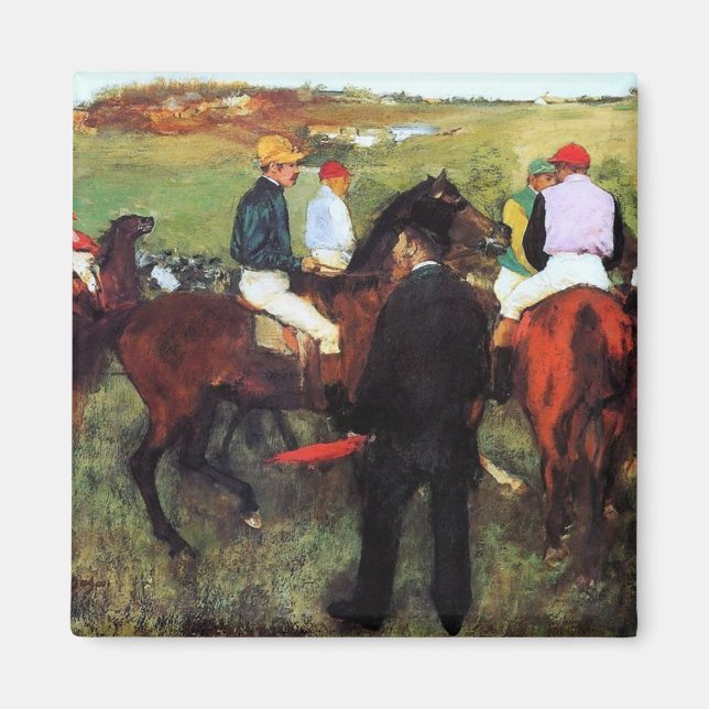 Aimant Degas - Racehorses - Peinture impressionniste (Devant)