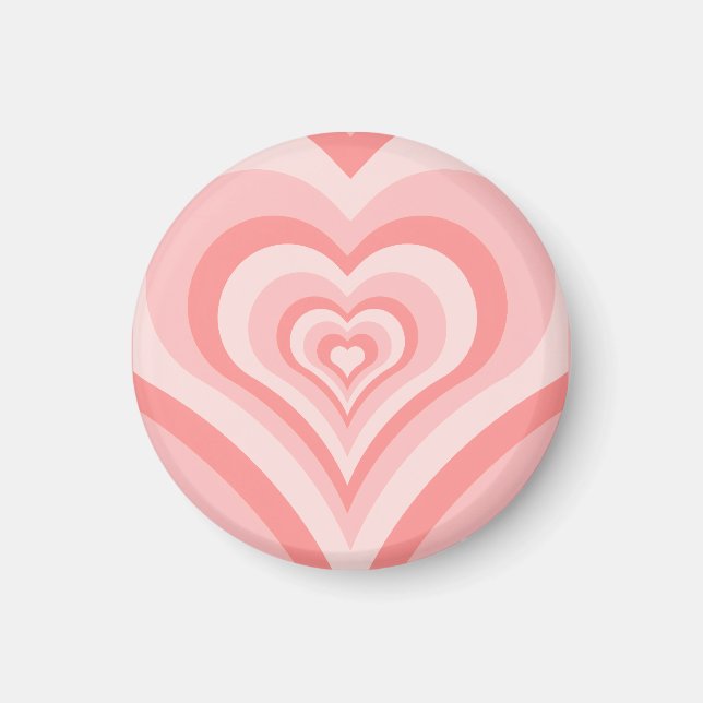 Aimant Dégradé de cœurs roses – Amour de fille mignon (Devant)